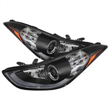 Load image into Gallery viewer, Spyder Hyundai Elantra 11-13 Projector Headlights LED Halo DRL Blk PRO-YD-HYELAN11-DRL-BK
