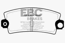 Load image into Gallery viewer, EBC 85-90 Lotus Esprit 2.2 Greenstuff Rear Brake Pads
