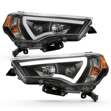 Load image into Gallery viewer, ANZO 14-18 Toyota 4 Runner Plank Style Projector Headlights Black w/ Amber
