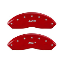 Load image into Gallery viewer, MGP 4 Caliper Covers Engraved Front &amp; Rear MGP Red finish silver ch
