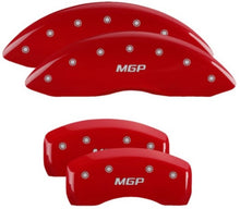 Load image into Gallery viewer, MGP 4 Caliper Covers Engraved Front &amp; Rear MGP Red Finish Silver Char 2019 Lincoln Nautilus
