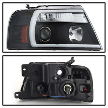 Load image into Gallery viewer, Spyder 04-08 Ford F-150 Projector Headlights - Light Bar DRL - Black PRO-YD-FF15004V2-LB-BK
