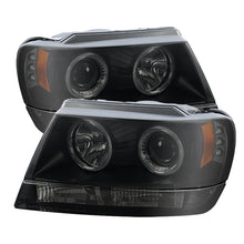 Load image into Gallery viewer, Spyder Jeep Grand Cherokee 99-04 Projector Headlights LED Halo LED Black Smoke PRO-YD-JGC99-HL-BSM
