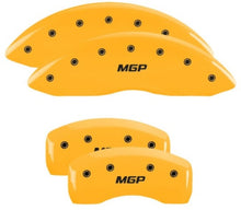 Load image into Gallery viewer, MGP 4 Caliper Covers Engraved Front &amp; Rear MGP Yellow Finish Black Char 2019 Lincoln Nautilus
