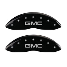 Load image into Gallery viewer, MGP 4 Caliper Covers Engraved Front &amp; Rear Envoy Black finish silver ch
