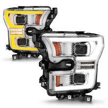 Load image into Gallery viewer, ANZO 15-17 Ford F-150 LED Projector Headlights - w/ Light Bar Switchback Chrome Housing
