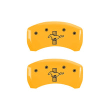 Load image into Gallery viewer, MGP Rear set 2 Caliper Covers Engraved Rear S197/Bar &amp; Pony Yellow finish black ch
