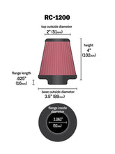 Load image into Gallery viewer, K&amp;N Universal Chrome Filter 2.063in Flange ID x 3.5in Base OD x 2in Top OD x 4in H
