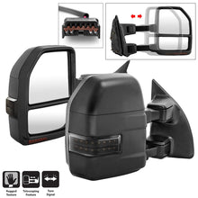 Load image into Gallery viewer, xTune 99-07 Ford Super Duty LED Telescoping Manual Mirrors - Smk (Pair) (MIR-FDSD99S-G4-MA-RSM-SET)
