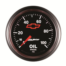 Load image into Gallery viewer, Autometer GM Bowtie Black 2-1/16in 0-100 PSI Oil Pressure - Stepper Motor
