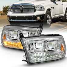 Load image into Gallery viewer, ANZO 2009-2018 Dodge Ram 1500 Led Projector Plank Style Switchback H.L Halo Chrome Amber (OE Style)
