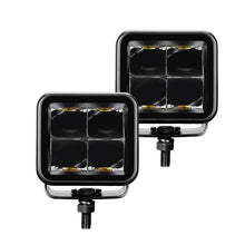 Load image into Gallery viewer, Go Rhino Xplor Blackout Series Cube LED Spot Light Kit (Surface/Threaded Stud Mnt) 2x2 - Blk (Pair)
