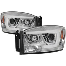 Load image into Gallery viewer, Spyder Dodge Ram 1500 06-08 V2 Projector Headlights - Light Bar DRL - Chrome (PRO-YD-DR06V2-LB-C)
