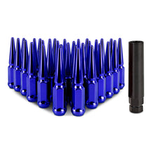Load image into Gallery viewer, Mishimoto Mishimoto Steel Spiked Lug Nuts M14 x 1.5 32pc Set Blue
