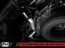 Load image into Gallery viewer, AWE Tuning 20-21 Jeep Gladiator JT 3.6L Tread Edition Cat-Back Single Side Exhaust - Diamond Blk Ti
