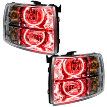 Load image into Gallery viewer, Oracle Lighting 07-13 Chevrolet Silverado Pre-Assembled LED Halo Headlights (Round Style) -Red
