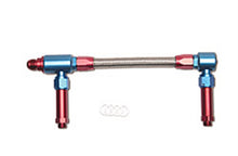 Load image into Gallery viewer, Russell Performance -8 AN to -8 AN ProFlex Demon Carb Dual Inlet Carb Kit (Red/Blue)
