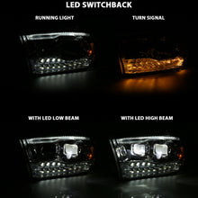 Load image into Gallery viewer, ANZO 2009-2018 Dodge Ram 1500 Led Projector Plank Style Switchback H.L Halo Chrome Amber (OE Style)
