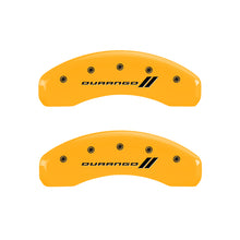 Load image into Gallery viewer, MGP 4 Caliper Covers Engraved F &amp; R w/ Stripes/Durango Yellow Finish Black Char 2006 Dodge Durango
