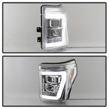 Load image into Gallery viewer, Spyder 11-16 Ford F-250/F-350 V2 Projector Headlights - Light Bar DRL - Chrome PRO-YD-FS11V2-LB-C
