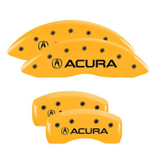 Load image into Gallery viewer, MGP 4 Caliper Covers Engraved Front &amp; Rear MGP Yellow finish black ch
