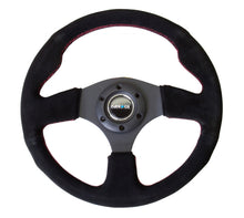 Load image into Gallery viewer, NRG Reinforced Steering Wheel (320mm) Suede w/Red Stitch
