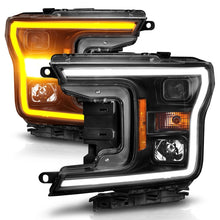 Load image into Gallery viewer, ANZO 2018-2020 Ford F-150 Projector Headlight w/ Plank Style Switchback Black Housing
