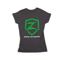 Load image into Gallery viewer, Zone Offroad Charcoal Gray Premium Cotton T-Shirt w/ Zone Offroad Logo - Womens - Large
