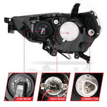 Load image into Gallery viewer, ANZO 14-18 Toyota 4 Runner Plank Style Projector Headlights Black w/ Amber
