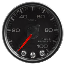 Load image into Gallery viewer, Autometer Spek-Pro Gauge Fuel Press 2 1/16in 100psi Stepper Motor W/Peak &amp; Warn Blk/Blk
