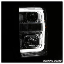 Load image into Gallery viewer, Spyder 08-10 Ford F-250 Super Duty V2 Light Bar DRL Projector Headlights - Chrm (PRO-YD-FS08V2-LB-C)
