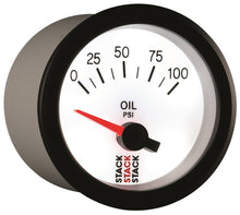 Load image into Gallery viewer, Autometer Stack 52mm 0-100 PSI 1/8in NPTF Electric Oil Pressure Gauge - White
