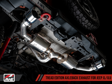 Load image into Gallery viewer, AWE Tuning 2018+ Jeep Wrangler JL/JLU Tread Edition Axle-Back Dual Exhaust - Chrome Silver Tips
