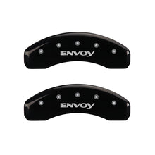 Load image into Gallery viewer, MGP 4 Caliper Covers Engraved Front &amp; Rear Envoy Black finish silver ch

