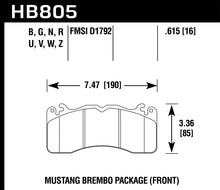 Load image into Gallery viewer, Hawk 15-17 Ford Mustang Brembo Package DTC-50 Front Brake Pads

