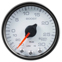 Load image into Gallery viewer, Autometer Spek-Pro Gauge Vac/Boost 2 1/16in 30Inhg-30psi Stepper Motor W/Peak &amp; Warn White/Black
