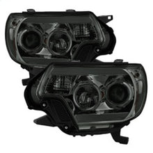 Load image into Gallery viewer, Spyder Toyota Tacoma 12-16 Projector Headlights Light Bar DRL Smoke PRO-YD-TT12-LBDRL-SM
