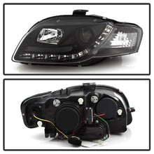 Load image into Gallery viewer, Spyder Audi A4 06-08 Projector Headlights Halogen Model Only - DRL Black PRO-YD-AA405-DRL-BK
