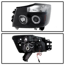 Load image into Gallery viewer, Spyder Nissan Titan 04-14/Armada 04-07 Projector Headlights LED Halo LED Blk PRO-YD-NTI04-HL-BK
