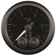 Load image into Gallery viewer, Autometer Stack 52mm 0-15 PSI 1/8in NPTF Male Pro-Control Fuel Pressure Gauge - Black
