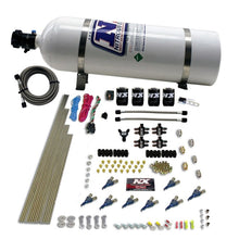 Load image into Gallery viewer, Nitrous Express 8 Cyl Piranha Direct Port 4 Solenoids Nitrous Kit (200-500HP) w/15lb Bottle
