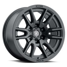 Load image into Gallery viewer, ICON Vector 6 17x8.5 6x5.5 25mm Offset 5.75in BS 95.1mm Bore Satin Black Wheel
