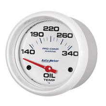 Load image into Gallery viewer, Autometer Marine White Air-Core Electric Oil Temperature Gauge 2-5/8in 140-300 Deg F
