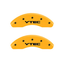 Load image into Gallery viewer, MGP 4 Caliper Covers Engraved Front Honda Engraved Rear H Logo Yellow finish black ch
