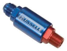 Load image into Gallery viewer, Russell Performance Red/Blue (3-1/4in Length 1-1/4in dia. -8 x 3/8in male NPT inlet/outlet)
