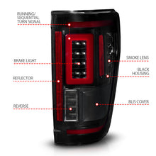 Load image into Gallery viewer, ANZO 21-23 Ford F-150 LED Taillights Seq. Signal w/BLIS Cover - Black Smoke
