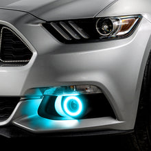 Load image into Gallery viewer, Oracle 15-17 Ford Mustang Dynamic RGB+A Projector Surface Mount Fog Light Halo Kit - ColorSHIFT
