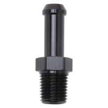 Load image into Gallery viewer, Edelbrock Hose End Straight 1/4In NPT to 3/8In Barb Black Anodize
