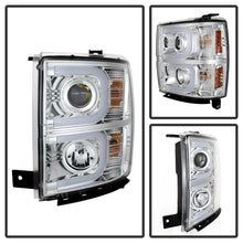 Load image into Gallery viewer, Spyder Chevy Silverado 1500 14-16 Projector Headlights Light Bar DRL Chrm PRO-YD-CS14-LBDRL-C
