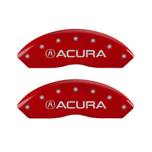 Load image into Gallery viewer, MGP 4 Caliper Covers Engraved Front Acura Engraved Rear TSX Red finish silver ch
